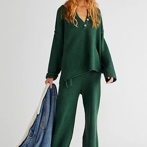 Free people hailee sweater set in green meadow